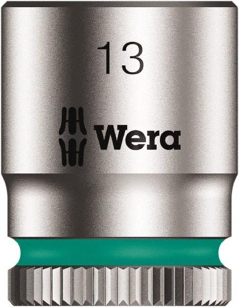 Wera - 1/4" Drive, Shallow Socket - 6 Points, 17/24" OAL - Industrial Tool & Supply