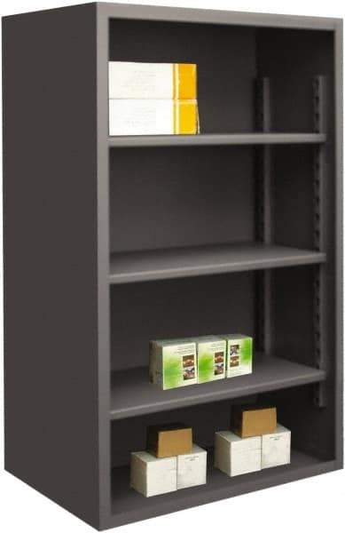Durham - 3 Shelves, 4,950 Lb Capacity, Closed Shelving System - 60" Wide x 24" Deep x 60" High, Gray - Industrial Tool & Supply