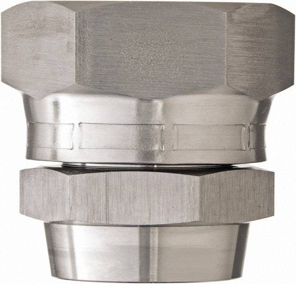 Made in USA - 1-1/4" Grade 316 Stainless Steel Pipe Swivel - Female JIC x Butt Weld End Connections, 3,000 psi - Industrial Tool & Supply