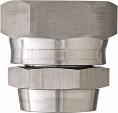 Made in USA - 1-1/4" Grade 316 Stainless Steel Pipe Swivel - Female JIC x Butt Weld End Connections, 3,000 psi - Industrial Tool & Supply