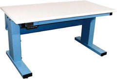 Proline - 60 Wide x 30" Deep x 42-1/2" High, Static Dissipative Workbench - Adjustable Height Legs, Light Blue - Industrial Tool & Supply