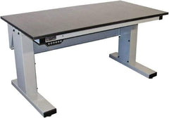Proline - 60 Wide x 30" Deep x 42-1/2" High, Epoxy Resin Workbench - Adjustable Height Legs, Light Blue - Industrial Tool & Supply