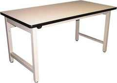 Proline - 72 Wide x 36" Deep x 36" High, Plastic Laminate Workbench - Adjustable Height Legs, Light Beige - Industrial Tool & Supply