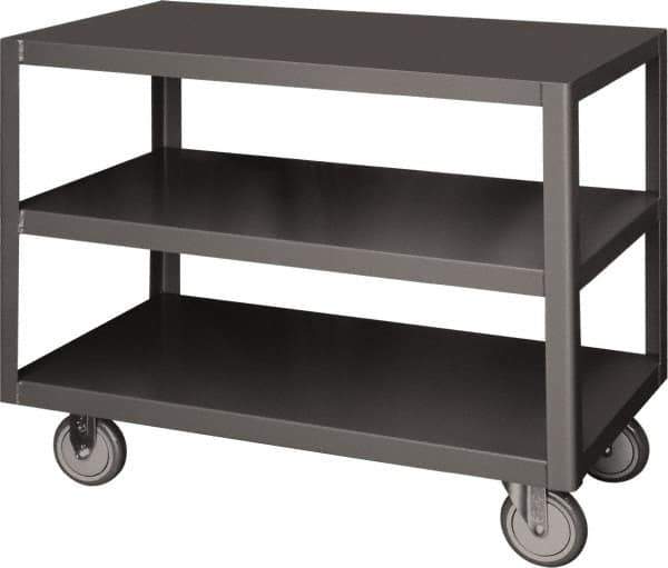 Durham - Mobile Table - Steel, Fixed Leg, Gray, 72" Long x 36" Deep x 30-1/4" High - Industrial Tool & Supply