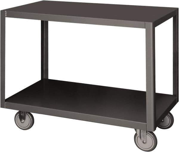 Durham - Mobile Table - Steel, Fixed Leg, Gray, 48" Long x 30" Deep x 30-1/4" High - Industrial Tool & Supply