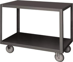 Durham - Mobile Table - Steel, Fixed Leg, Gray, 48" Long x 30" Deep x 30-1/4" High - Industrial Tool & Supply