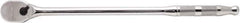 Proto - 1/2" Drive Pear Head Ratchet - Full Polish Chrome Finish, 18" OAL, 90 Gear Teeth, Long Handle, Reversible Head - Industrial Tool & Supply