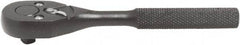 Proto - 1/4" Drive Pear Head Ratchet - Black Oxide Finish, 5" OAL, 90 Gear Teeth, Standard Handle, Reversible Head - Industrial Tool & Supply