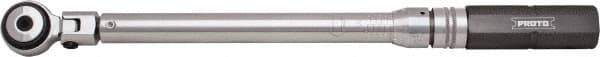 Proto - 3/8" Drive Click Type Torque Wrench - 10 Ft/Lb to 100 Ft/Lb Torque, 16-9/16" OAL, 1 Ft/Lb Graduation, Pear Head - Industrial Tool & Supply