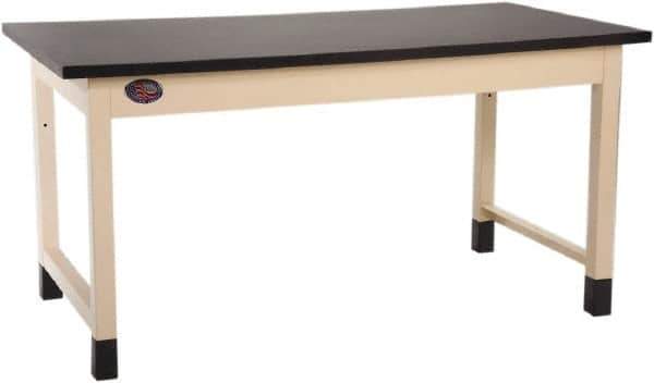 Proline - 60 Wide x 30" Deep x 36" High, Epoxy Resin Workbench - Adjustable Height Legs, Light Beige - Industrial Tool & Supply