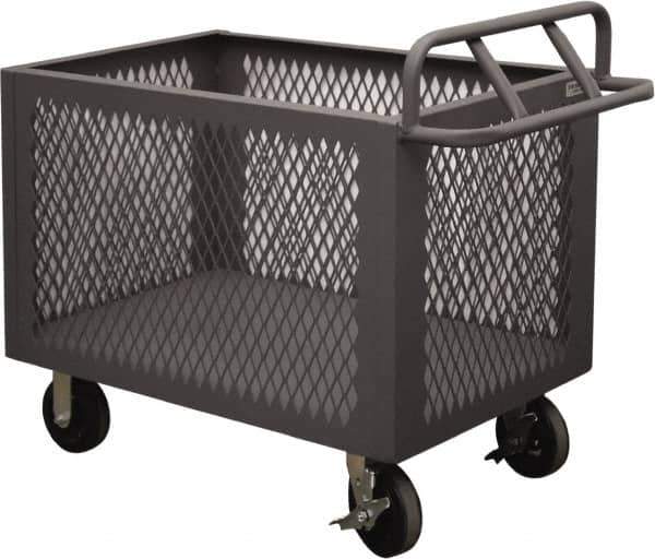 Durham - 2,000 Lb Load Capacity, Steel Box Truck - 48" Wide x 30" Long x 29-1/2" High, Gray - Industrial Tool & Supply