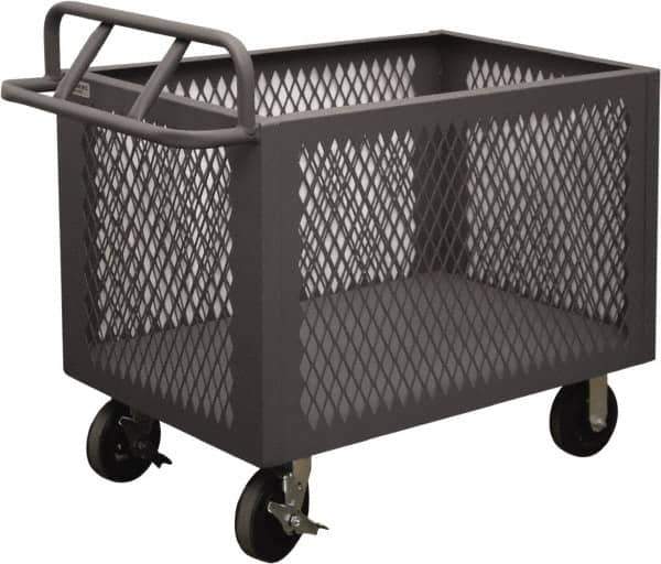 Durham - 2,000 Lb Load Capacity, Steel Box Truck - 48" Wide x 24" Long x 29-1/2" High, Gray - Industrial Tool & Supply