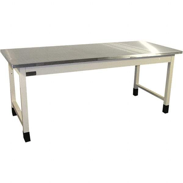Proline - 72 Wide x 30" Deep x 36" High, Stainless Steel Workbench - Adjustable Height Legs, Light Beige - Industrial Tool & Supply