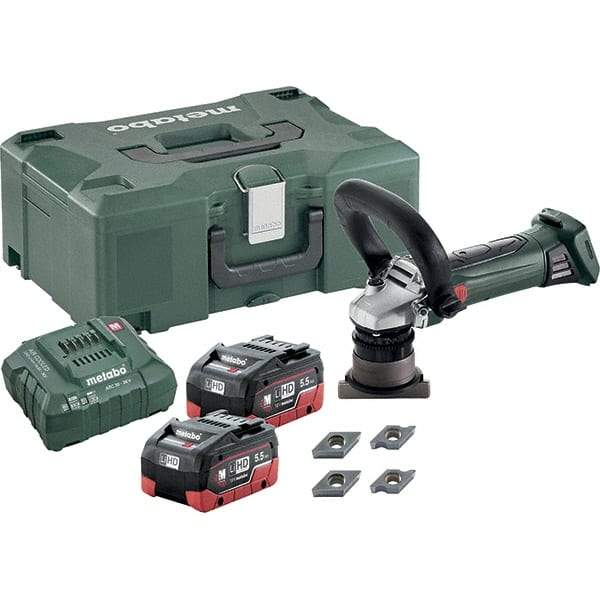 Metabo - 45° Bevel Angle, 5/32" Bevel Capacity, 7,000 RPM, Cordless Beveler - 5.5 Amps, 1/8" Min Workpiece Thickness - Industrial Tool & Supply