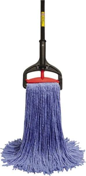 O-Cedar - Blue Deck Mop - 5" Long x 1-1/4" Wide Head, 60" Long Handle, Cotton Blend Head - Industrial Tool & Supply