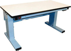 Proline - 60 Wide x 30" Deep x 42-1/2" High, Static Dissipative Workbench - Adjustable Height Legs, Light Blue - Industrial Tool & Supply