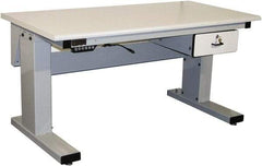 Proline - 60 Wide x 30" Deep x 42-1/2" High, Plastic Laminate Workbench - Adjustable Height Legs, Light Gray - Industrial Tool & Supply