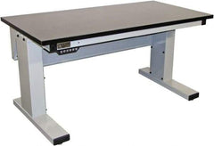 Proline - 60 Wide x 30" Deep x 42-1/2" High, Chem-Guard Workbench - Adjustable Height Legs, Light Gray - Industrial Tool & Supply