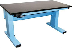Proline - 60 Wide x 30" Deep x 42-1/2" High, Epoxy Resin Workbench - Adjustable Height Legs, Light Beige - Industrial Tool & Supply