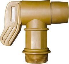 Detco - 2" NPT Plastic Rigid Drum Faucet - No Arrester, Manual Closing, 5" Long Extension - Industrial Tool & Supply