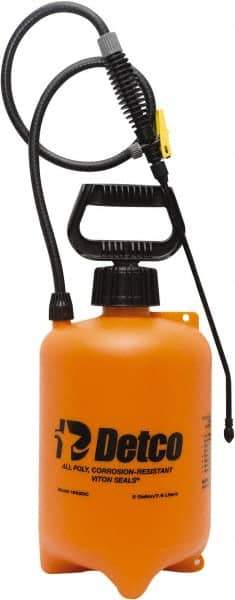 Detco - 2 Gal Chemical Safe Garden Hand Sprayer - Use with Cleaners/Degreasers, Polyethylene Tank, Wide Mouth, Flexible Hose - Industrial Tool & Supply