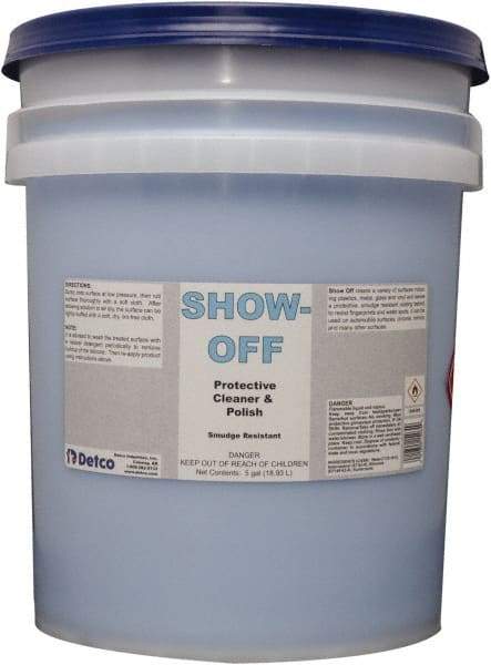 Detco - 5 Gal Pail Unscented Glass Cleaner - Use on Glass, Plastic Surfaces - Industrial Tool & Supply