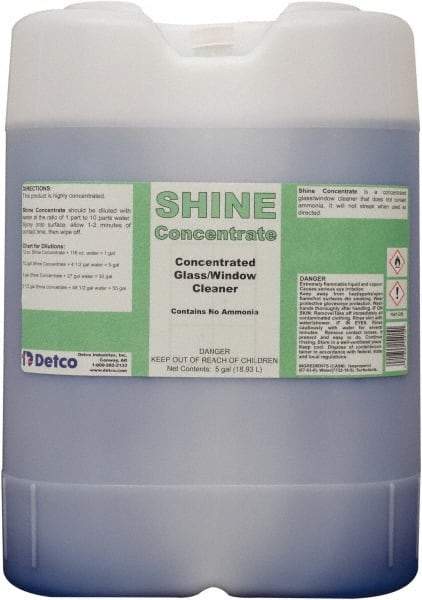 Detco - 5 Gal Drum Unscented Glass Cleaner - Concentrated, Use on Glass - Industrial Tool & Supply