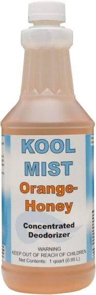Detco - 32 oz Bottle Deodorizer - Liquid, Orange-Honey Scent, Concentrated, Environmentally Safe - Industrial Tool & Supply