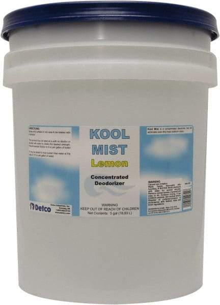 Detco - 5 Gal Pail Deodorizer - Liquid, Lemon Scent, Concentrated, Environmentally Safe - Industrial Tool & Supply