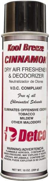 Detco - 20 oz Aerosol Can Deodorizer - Aerosol, Cinnamon Scent, Environmentally Safe - Industrial Tool & Supply