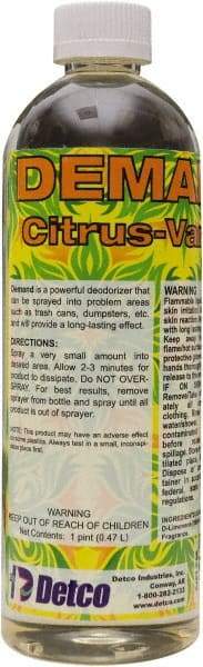 Detco - 16 oz Bottle Deodorizer - Liquid, Citrus-Vanilla Scent - Industrial Tool & Supply