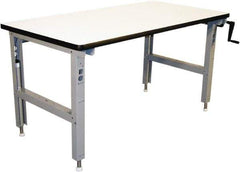Proline - 60 Wide x 30" Deep x 42" High, Static Dissipative Workbench - Adjustable Height Legs, Light Gray - Industrial Tool & Supply
