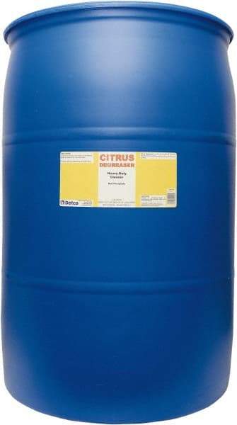 Detco - 55 Gal Drum Cleaner/Degreaser - Liquid, Butyl-Based, Citrus - Industrial Tool & Supply