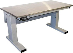 Proline - 60 Wide x 30" Deep x 42-1/2" High, Stainless Steel Workbench - Adjustable Height Legs, Light Gray - Industrial Tool & Supply