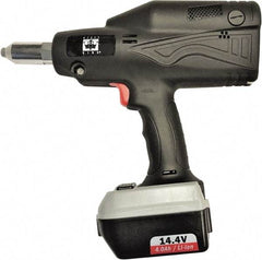 RivetKing - All up to 3/16" Closed End Rivet Capacity , 2,900 Lb Pull Force Cordless Electric Riveter - 5/8" Stroke Length, 14.4 Volt, Mandrel Collection, (1) RK401CR-57 Battery Included - Industrial Tool & Supply