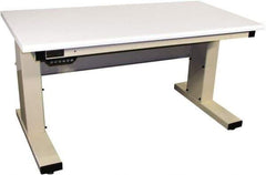 Proline - 60 Wide x 30" Deep x 42-1/2" High, Static Dissipative Workbench - Adjustable Height Legs, Light Beige - Industrial Tool & Supply