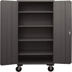 Durham - 4 Shelf Locking Storage Cabinet - Steel, 48" Wide x 24" Deep x 80" High, Gray - Industrial Tool & Supply