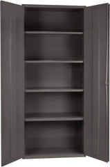 Durham - 4 Shelf Locking Storage Cabinet - Steel, 36" Wide x 24" Deep x 84" High, Gray - Industrial Tool & Supply