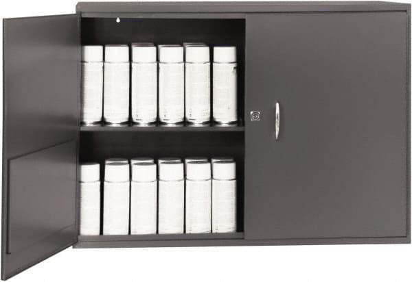 Durham - 1 Shelf Wall Storage Cabinet - Steel, 33-3/4" Wide x 11-7/8" Deep x 23-7/8" High, Gray - Industrial Tool & Supply
