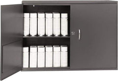 Durham - 1 Shelf Wall Storage Cabinet - Steel, 33-3/4" Wide x 11-7/8" Deep x 23-7/8" High, Gray - Industrial Tool & Supply