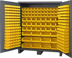 Durham - 264 Bin Storage Cabinet - Steel, 72" Wide x 24" Deep x 84" High, Gray - Industrial Tool & Supply