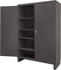 Durham - 4 Shelf Locking Storage Cabinet - Steel, 60" Wide x 24" Deep x 84" High, Gray - Industrial Tool & Supply