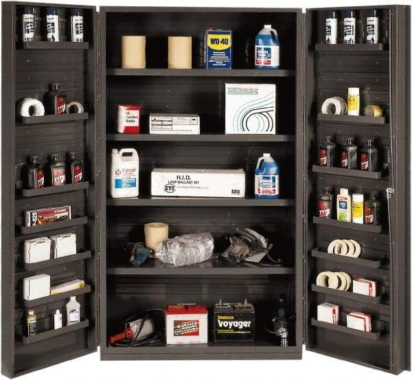 Durham - 4 Shelf Locking Storage Cabinet - Steel, 24" Wide x 24" Deep x 84" High, Gray - Industrial Tool & Supply