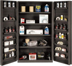Durham - 4 Shelf Locking Storage Cabinet - Steel, 24" Wide x 24" Deep x 84" High, Gray - Industrial Tool & Supply