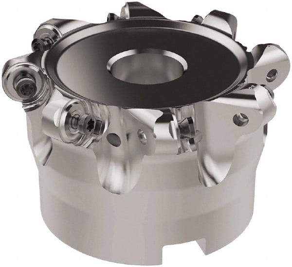 Seco - 80mm Cut Diam, 6mm Max Depth, 27mm Arbor Hole, 8 Inserts, RNMU12.. Insert Style, Indexable Copy Face Mill - R220.28 Cutter Style, 10,000 Max RPM, 50mm High, Through Coolant, Series R220 - Industrial Tool & Supply