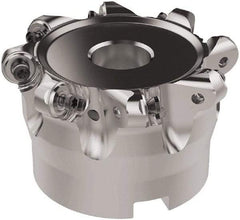 Seco - 80mm Cut Diam, 6mm Max Depth, 27mm Arbor Hole, 8 Inserts, RNMU12.. Insert Style, Indexable Copy Face Mill - R220.28 Cutter Style, 10,000 Max RPM, 50mm High, Through Coolant, Series R220 - Industrial Tool & Supply