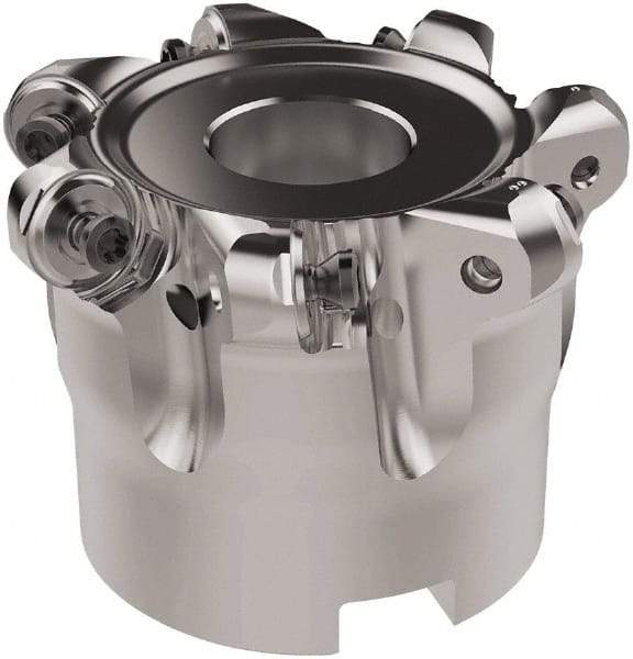 Seco - 66mm Cut Diam, 6mm Max Depth, 27mm Arbor Hole, 7 Inserts, RNMU12.. Insert Style, Indexable Copy Face Mill - R220.28 Cutter Style, 10,900 Max RPM, 50mm High, Through Coolant, Series R220 - Industrial Tool & Supply