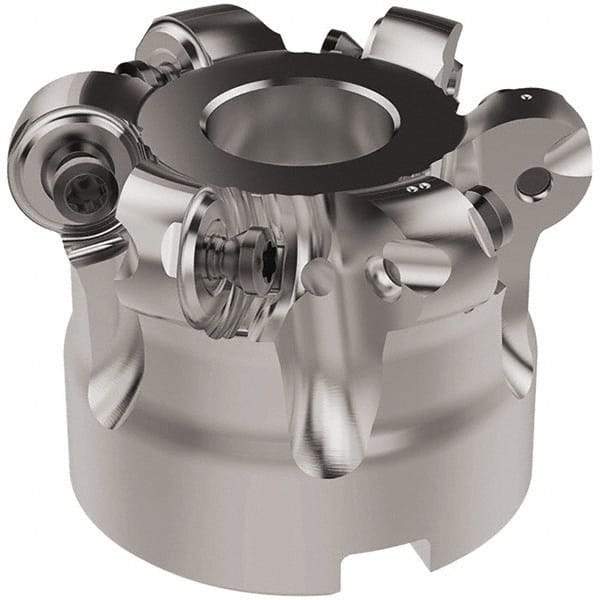 Seco - 2" Cut Diam, 6mm Max Depth, 3/4" Arbor Hole, 6 Inserts, RNMU12.. Insert Style, Indexable Copy Face Mill - R220.28 Cutter Style, 12,500 Max RPM, 1-1/2 High, Through Coolant, Series R220 - Industrial Tool & Supply