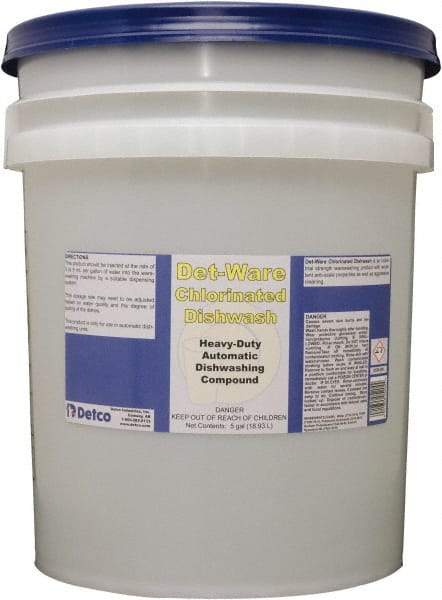 Detco - 5 Gal Pail Automatic Dishwashing Liquid - Unscented - Industrial Tool & Supply