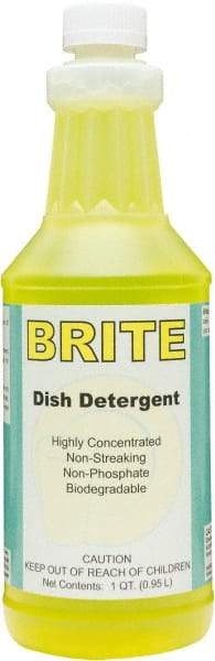 Detco - 32 oz Bottle Manual Dishwashing Liquid - Lemon Scented - Industrial Tool & Supply